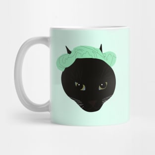 Green Scrunchy Cat Mug